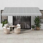 vidaXL Auvent manuel rétractable anthracite et blanc 450x350 cm
