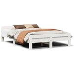 vidaXL Cadre de lit sans matelas blanc 150x200 cm bois de pin massif