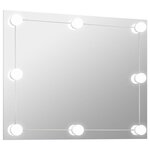 vidaXL Miroir mural sans cadre avec lampes LED Rectangulaire Verre