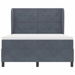 vidaXL Lit à ressorts avec matelas Gris foncé 160 x 200 cm Velours