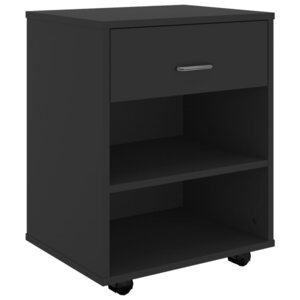 vidaXL Armoire à roulettes Noir 46x36x59 cm Bois d'ingénierie