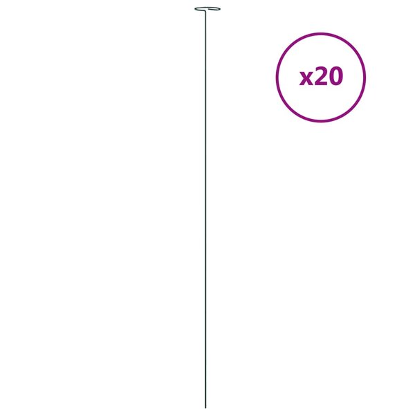 vidaXL Piquets pour plantes de jardin 20 Pièces vert foncé 91 cm acier