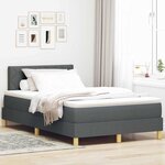 vidaXL Lit à Sommier avec Matelas Gris Foncé 120x200 cm Tissu