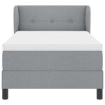 vidaXL Lit à ressorts avec matelas Gris clair 90 x 200 cm tissu