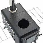 vidaXL Poêle à bois de tente et cheminée et pieds pliables noir acier