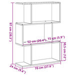 vidaXL Étagère séparatrice de pièce 3 niveaux chêne sonoma 70x24x97 cm