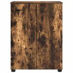 vidaXL Cabinet de salle de bain avec porte Chêne fumé 60 x 35 x 80 cm