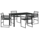 vidaXL Ensemble de salle à manger pour jardin 5 Pièces Noir Poly rotin