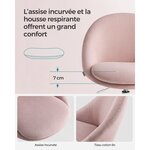 Chaise de bureau fauteuil pivotant siège confort rembourrage en mousse réglable en hauteur pour bureau chambre salle de réunion rose 12_0004870