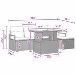 vidaXL Ensemble de canapé de jardin 6 Pièces Marron Poly rotin