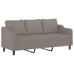 vidaXL Ensemble de canapés 2 Pièces avec coussins Taupe Tissu