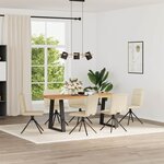 vidaXL Chaises à manger lot de 6 crème tissu
