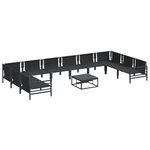 vidaXL Ensemble de canapé de jardin 11 Pièces Anthracite Acier