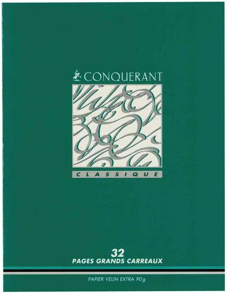 Cahier 90g 17x22 cm 32 pages ligne 2 mm / interligne 8 mm CONQUÉRANT