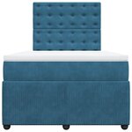 vidaXL Sommier à lattes de lit et matelas bleu 120x200 cm velours