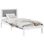 vidaXL Cadre de lit avec tête de lit Gris clair 80 x 200 cm Pin massif