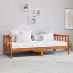 vidaXL Lit d'appoint avec matelas Brun ciré et blanc 90 x 200 cm