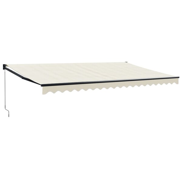 vidaXL Auvent rétractable crème 5x3 m tissu et aluminium