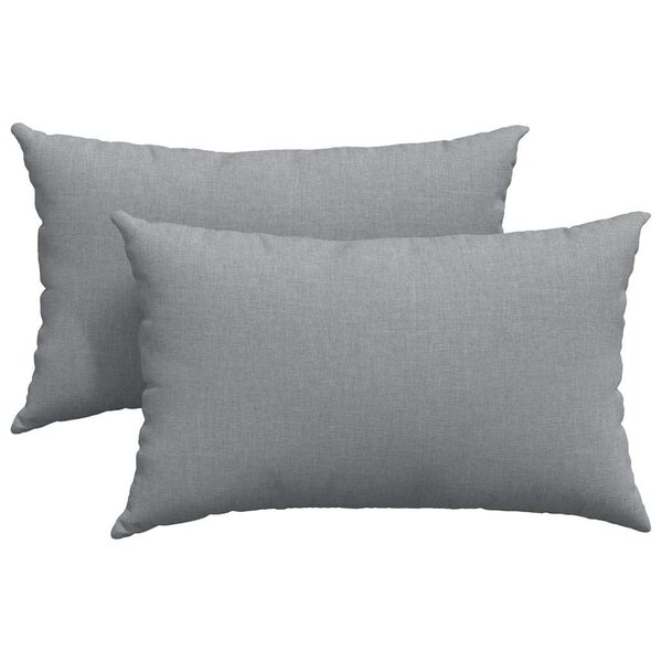 vidaXL Coussins de canapé 2 Pièces Gris clair 50 x 30 cm tissu