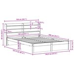 vidaXL Cadre de lit avec stockage 2 Pièces Cire marron Bois de Pin Massif