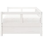 vidaXL Lit de jour avec matelas blanc 90x200 cm bois de pin massif