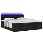 VidaXL Cadre de lit ottoman avec matelas noir 200x200cm tissu