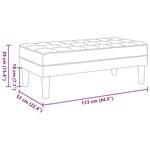 vidaXL banc Gris nuage 113 x 57 x 39 cm tissu