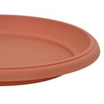vidaXL Plateau à fleurs rond 24 Pièces Rouge brique Ø 27 x 2 5 cm