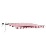 vidaXL Auvent rétractable manuel avec LED rayé rouge et blanc 450x300 cm
