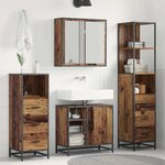 vidaXL Ensemble de mobilier de salle de bain 3 Pièces Bois ancien