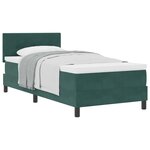 vidaXL Lit à ressorts avec tête de lit Vert foncé 90 x 190 cm Velours