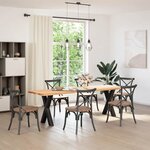 vidaXL Pieds de table à manger en forme de X  2 pièces  noir  50 x (72-73) cm  acier