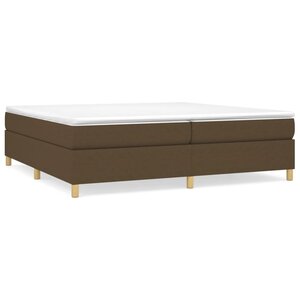 vidaXL Cadre de lit à ressorts marron foncé 200x200 cm tissu
