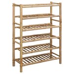 vidaXL Rack à chaussures avec étagère Naturel 68 x 28 x 96 cm Bambou