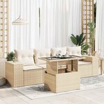 vidaXL Salon de jardin avec coussins 5 Pièces beige résine tressée