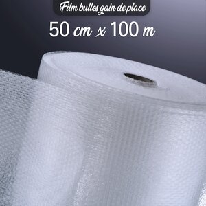 Lot de 20 rouleaux de film bulle d'air 35µ gain de place 50cm x 100 mètres