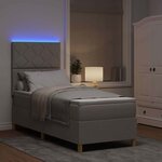 vidaXL Lit à ressort LED avec matelas Taupe 80 x 200 cm tissu