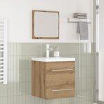 vidaXL Ensemble de mobilier de salle de bain 2 Pièces Chêne noir