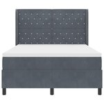 vidaXL Lit à ressorts avec tête de lit Gris foncé 140 x 190 cm Velours