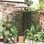vidaXL Parasol balinais Crème (90-100) x 260 cm Coton et bois massif