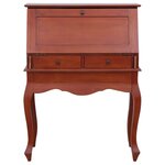 Bureau table poste de travail meuble d'ordinateur informatique étude secrétaire 78 x 42 x 103 cm bois d'acajou massif brun 02_0023935