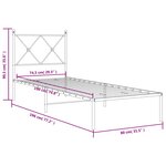 vidaXL Cadre de lit métal sans matelas avec tête de lit noir 75x190 cm