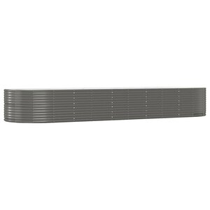 vidaXL Lit surélevé de jardin Gris 447x140x68cm Acier galvanisé