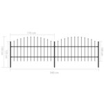 vidaXL Clôture de jardin à dessus en lance Acier (0 75-1)x3 4 m Noir