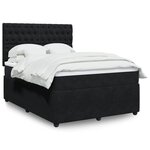 vidaXL Sommier à lattes de lit avec matelas Noir 140x190 cm Velours