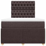 vidaXL Sommier à lattes de lit et matelas marron foncé 120x190cm tissu