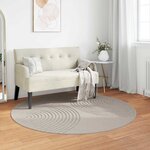 vidaXL Tapis de surface Rond HUARTE Crème Ø 120 CM Polyester