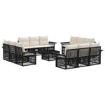 vidaXL Ensemble de canapé de jardin 13 Pièces Noir polyrotin