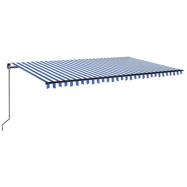vidaXL Auvent manuel rétractable avec LED 500x350 cm Bleu et blanc