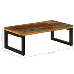 vidaXL Table basse 100x50x35 cm Bois de récupération solide et acier